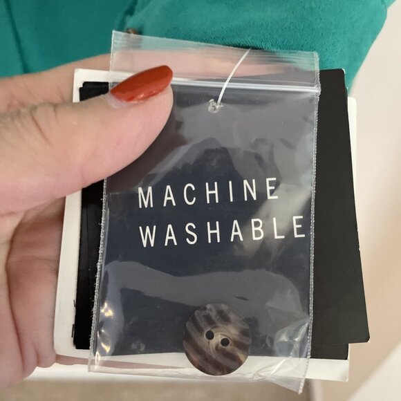 VTG 90s Sag Harbor Women's Shirt Shacket Size 18 Kelly Green Brushed Twill NWT - Picture 5 of 12